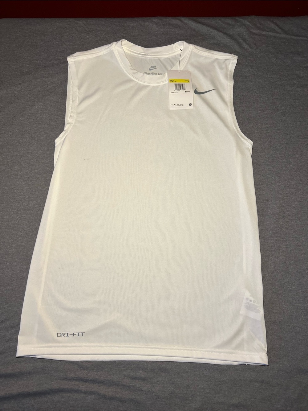 Nike White Men’s Sleeveless Dri-FIT Training Tank